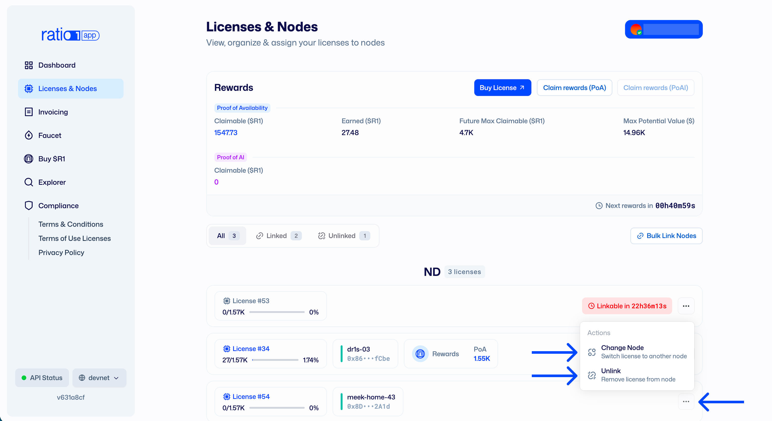 Unlink node/Change node