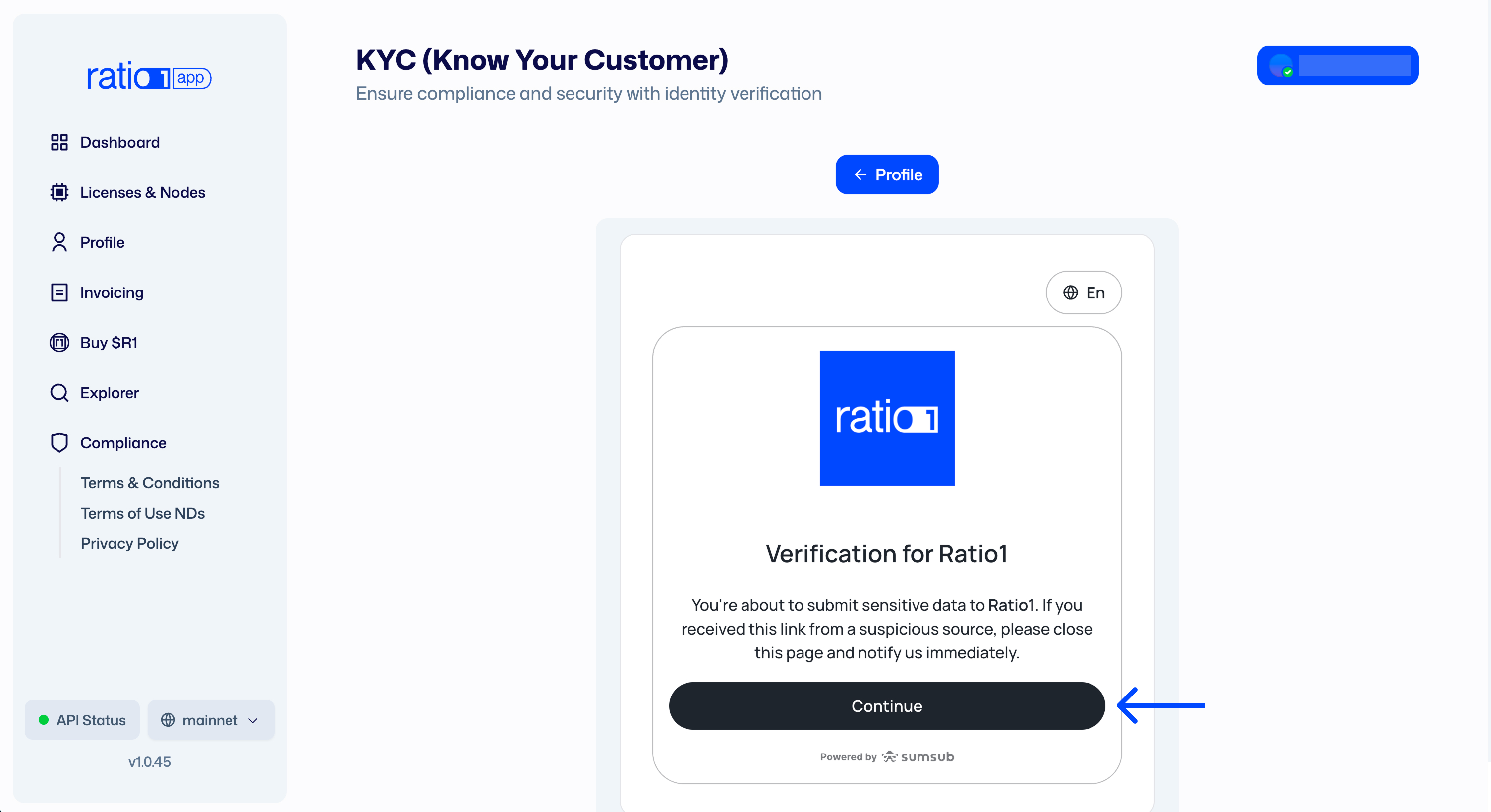 Step 5 complete KYC or KYB